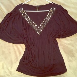 White House Black Market navy Dolman top